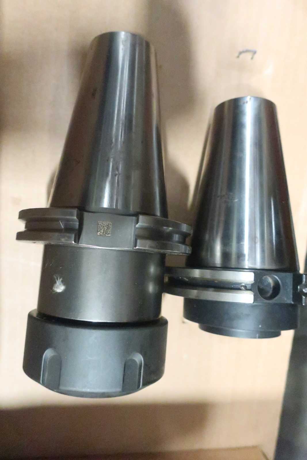 LOT OF ASSORTED CAT50 TOOL HOLDERS WITH ATTACHMENTS - PARLEC - MACHINING ACCESSORIES & TOOLING