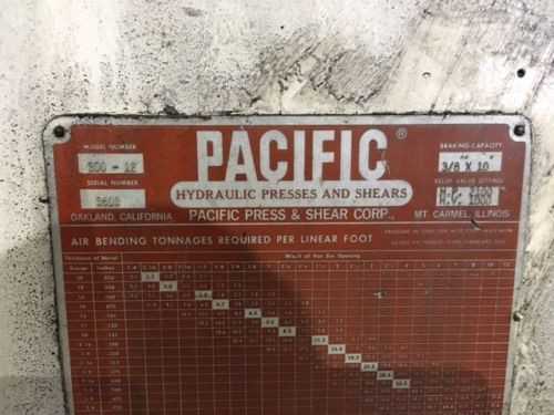 Pacific 300 Ton x 12ft Press Brake, 36” Stroke - PRESS BRAKES