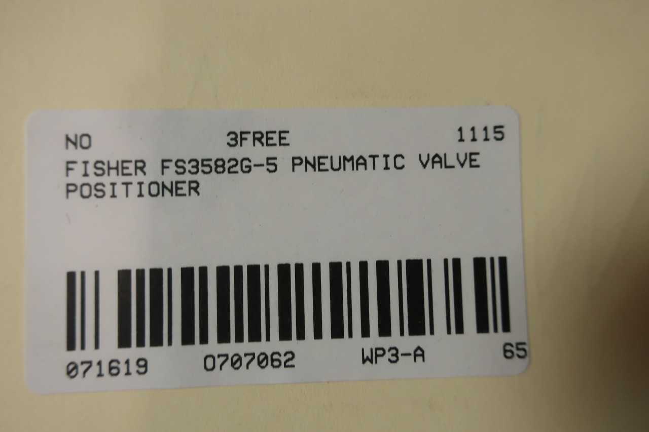 FISHER FS3582G-5 PNEUMATIC VALVE POSITIONER - CONTROL VALVE
