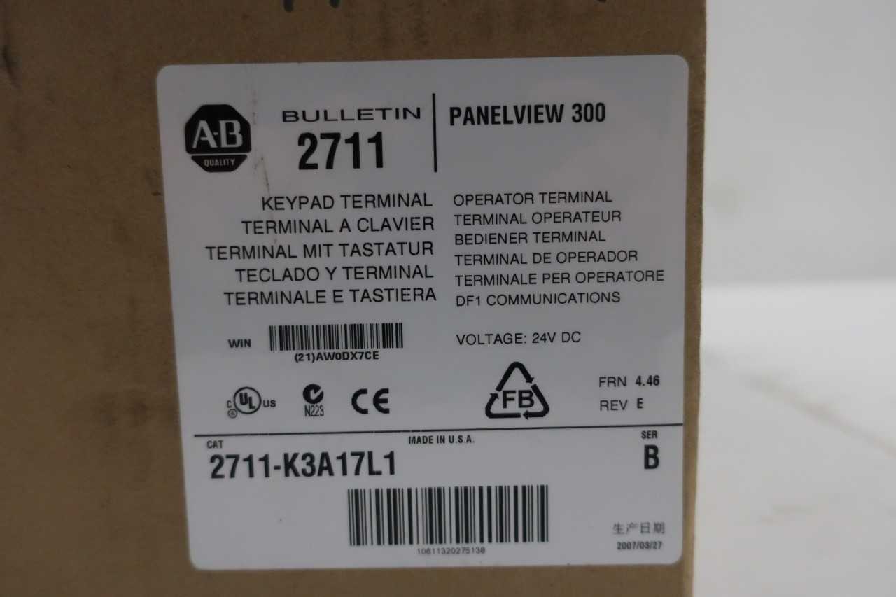 NEW ALLEN BRADLEY 2711-K3A17L1 PANELVIEW 300 KEYPAD TERMINAL REV E SER B - AUTOMATION & CONTROLS