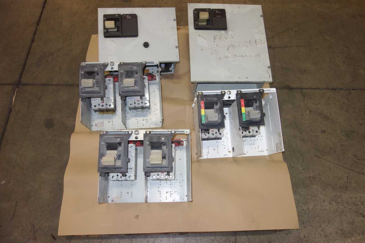 1 PALLET OF ASSORTED CUTLER HAMMER WESTINGHOUSE MCC BUCKETS, FD BREAKERS - SWITCHGEAR