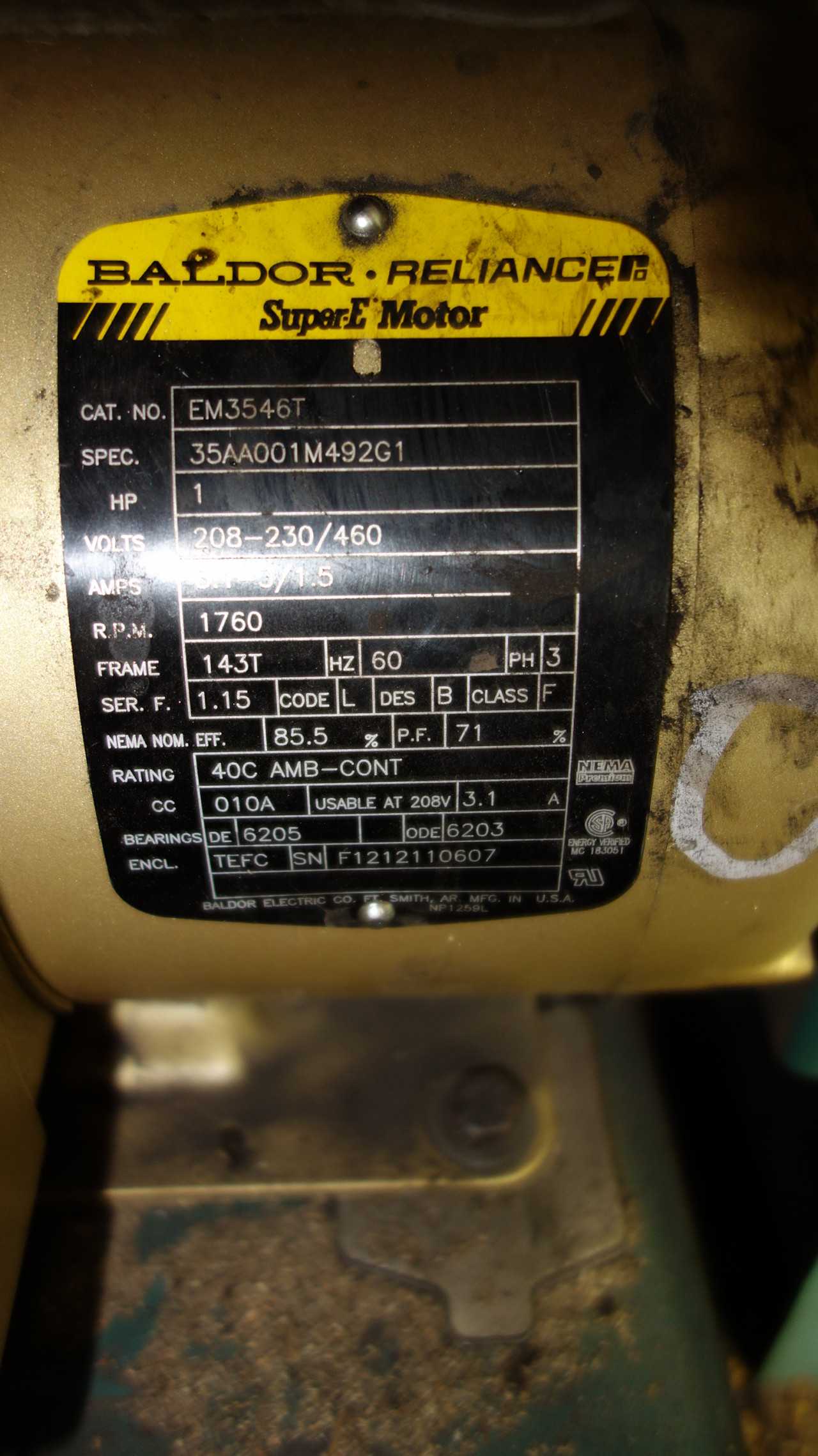 LAMSON 301M CENTRIFUGAL BLOWER1/2HP 230/460V MOTOR - ELECTRIC MOTORS