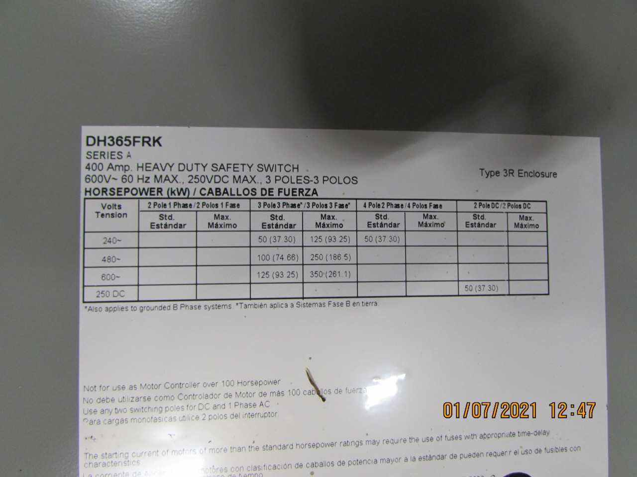 Eaton Safety Switch - ELECTRICAL COMPONENTS