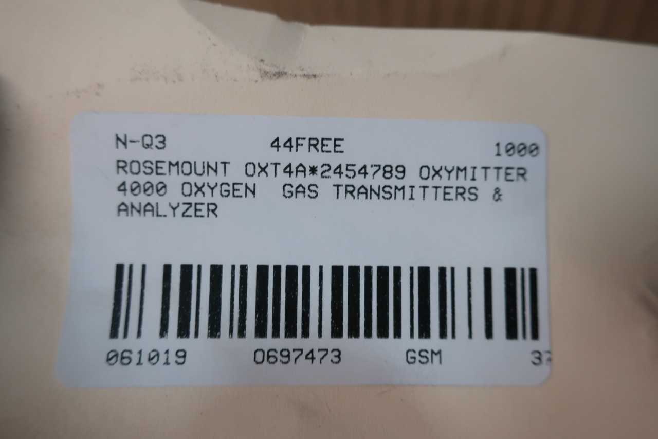 ROSEMOUNT OXT4A*2454789 OXYMITTER 4000 OXYGEN GAS TRANSMITTERS & ANALYZER - INSTRUMENTATION