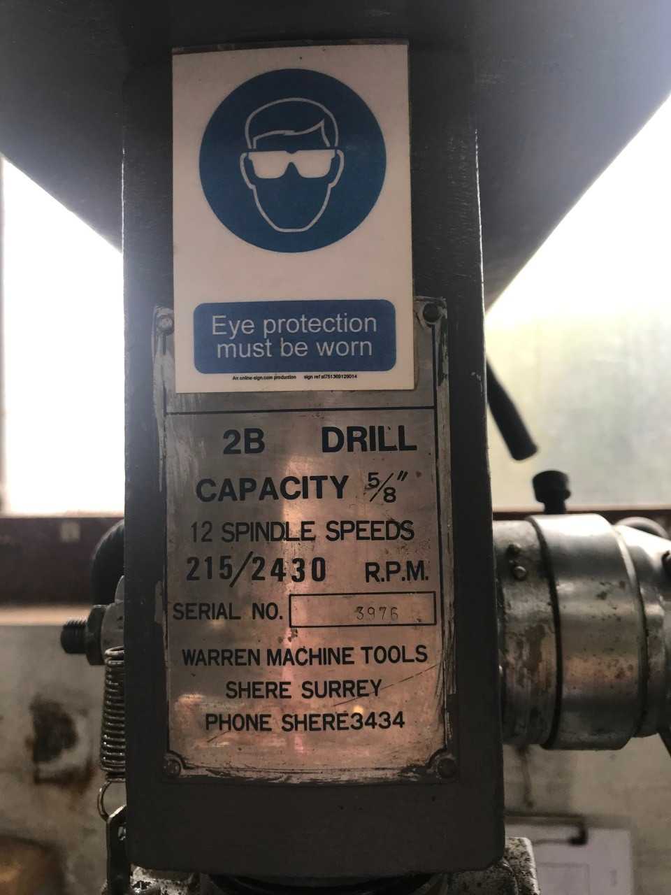 Warco Pillar Drill - single phase - UPRIGHT DRILL PRESSES