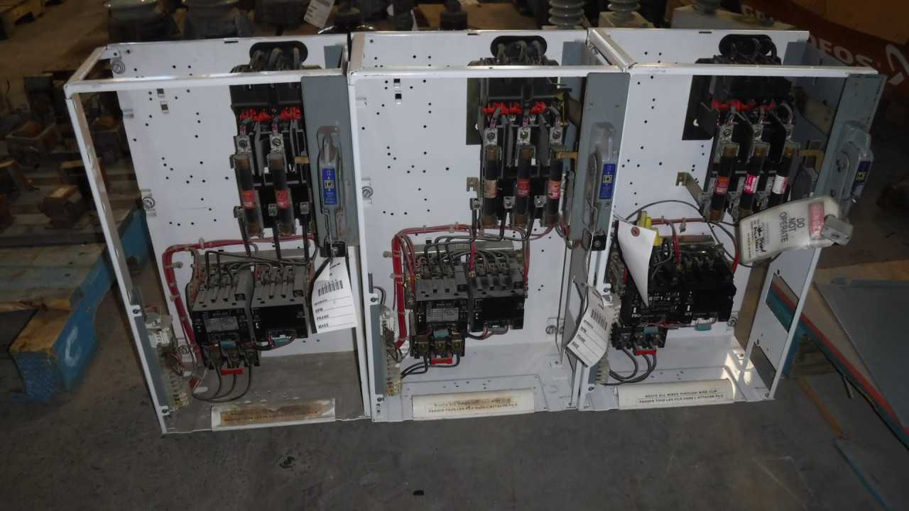 Lot of Three 10 HP SD Size 1 MCC Buckets Reversing - MOTOR STARTERS