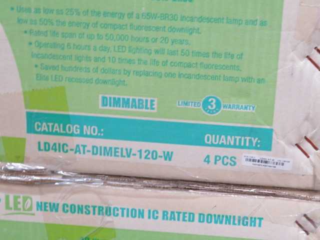 Elite (4) per box, (10) boxes – LD41C-AT-DIMELV-120-W – New Construction LED Down Light