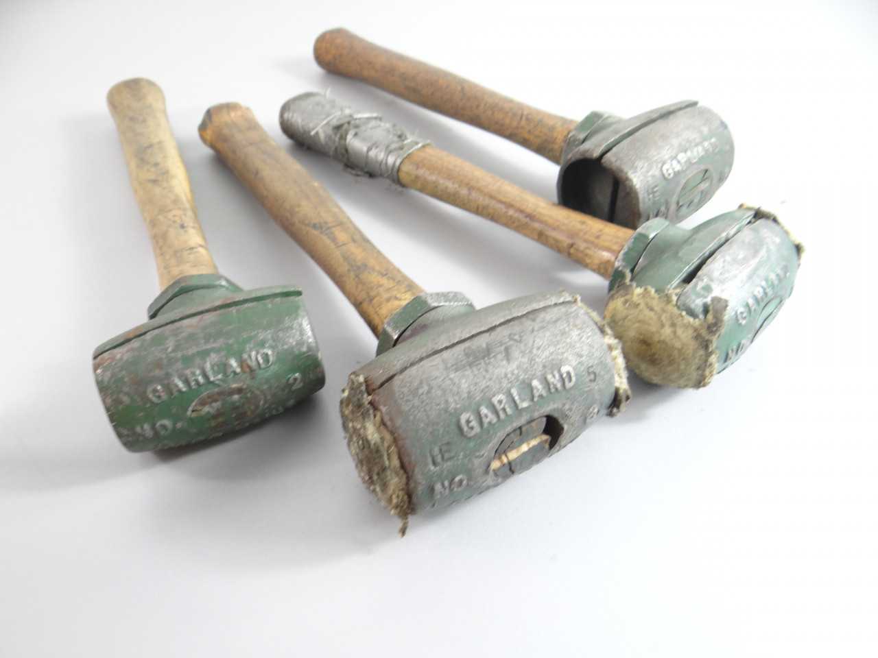 Lot of Assorted Garland Rawhide Maller Hammers Size 2 and 3 - HAND TOOLS