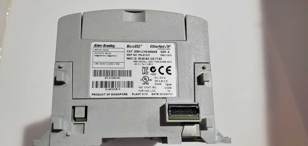 Allen Bradley Micro 850 2080-LC50-48QWB PLC - AUTOMATION & CONTROLS