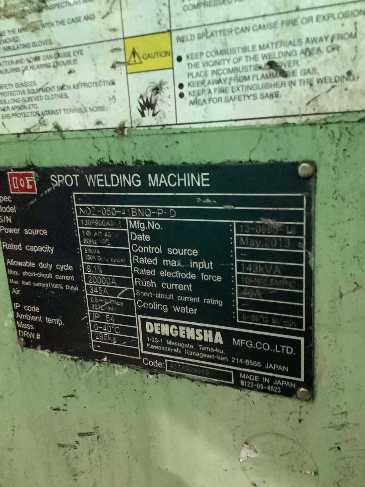 Dengensha NDZ-050-41BNQ-P-D Pedestal Spot Welder - WELDING EQUIPMENT