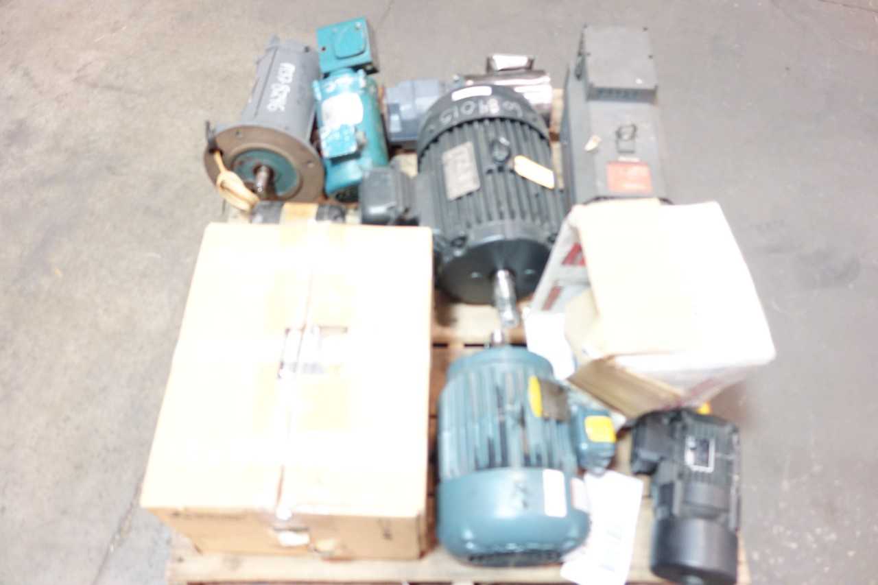 1 PALLET OF ASSORTED AC MOTORS- MITSUBISHI, FALK, TOSHIBA - ELECTRIC MOTORS