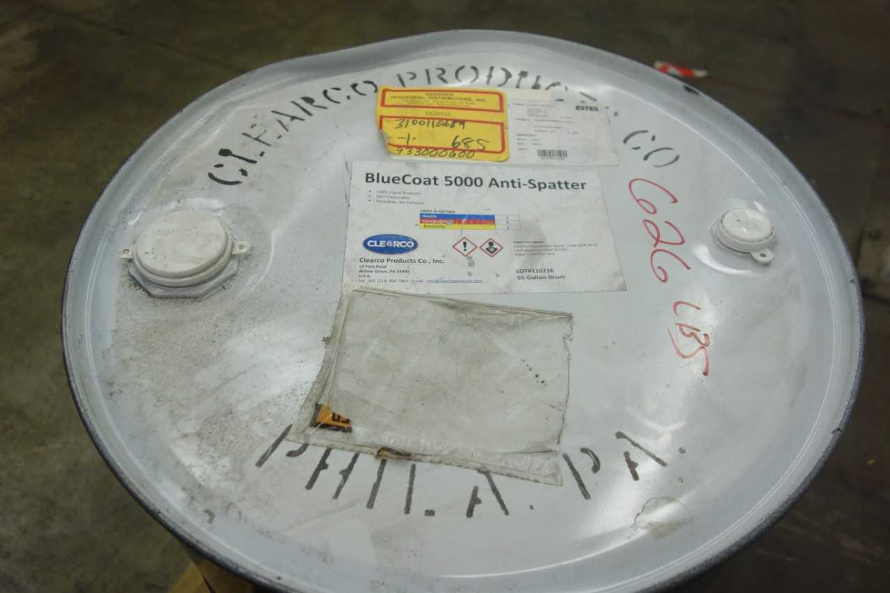 55 GALLON DRUM OF BLUECOAT 5000 ANTI-SPATTER - ROLLING CARTS