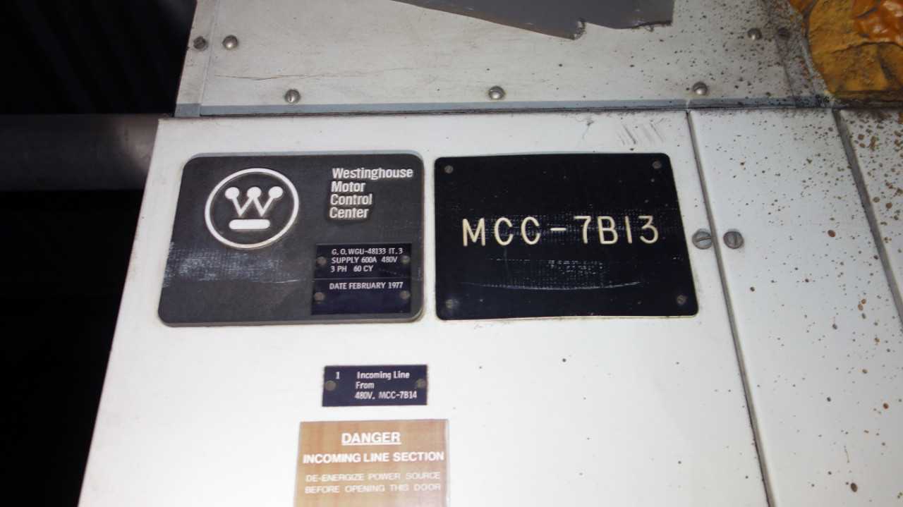 X6 VERTICAL SECTIONS OF WESTINGHOUSE MCC BUCKETS - MOTOR CONTROL CENTERS