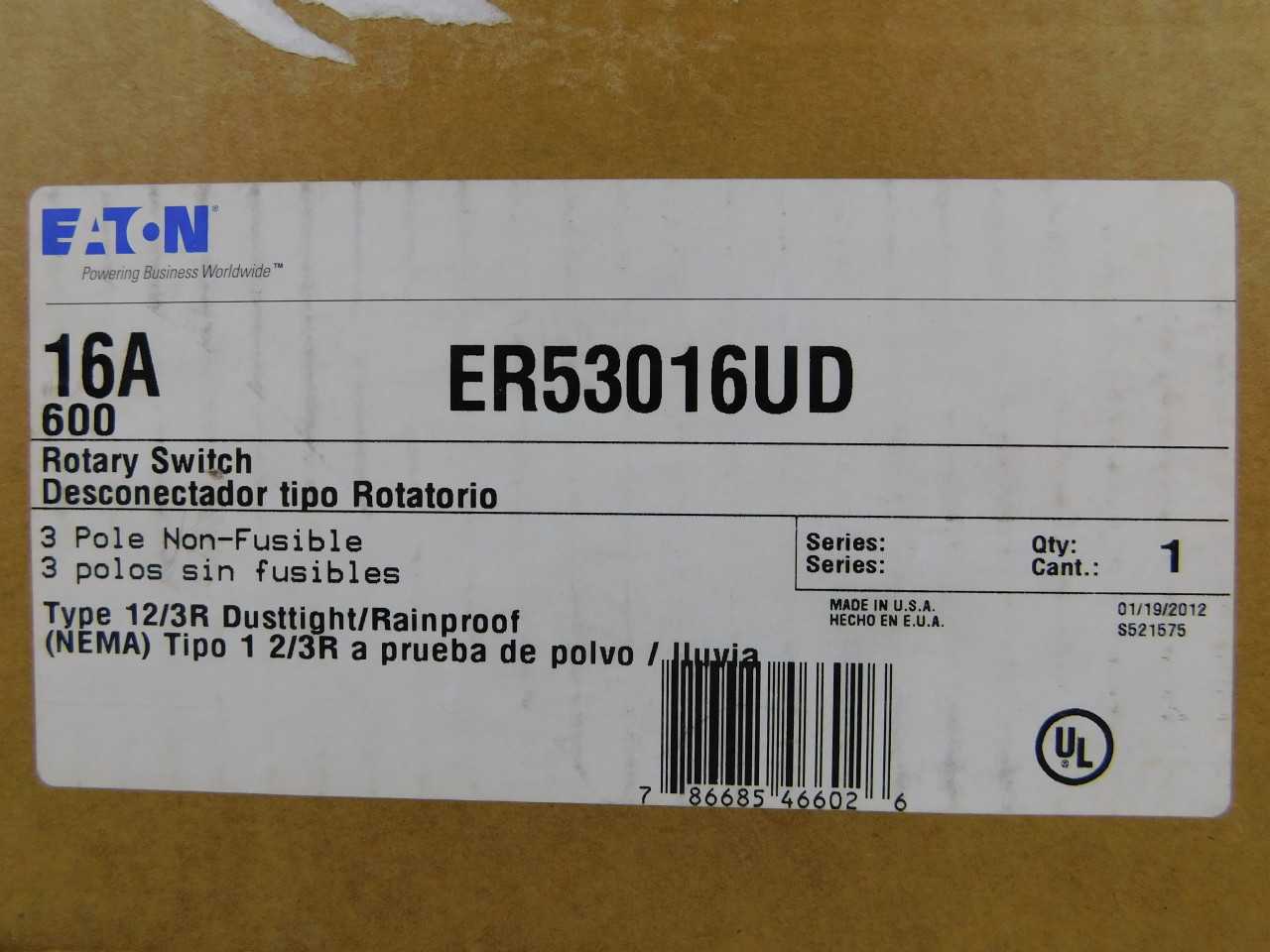 Quantity of 3x ER53016UD Switches - ELECTRICAL COMPONENTS Quantity of 3x ER53016UD Switches - ELECTRICAL COMPONENTS