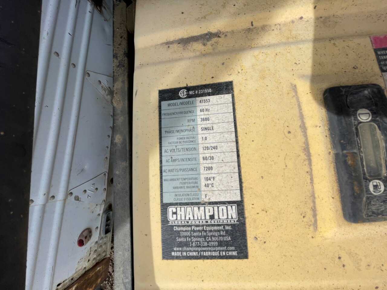 Champion Generator - STANDBY POWER GENERATOR