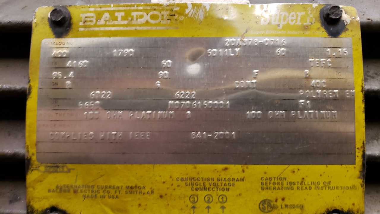 Baldor Electric Motors 400 HP 1790 RPM - INDUSTRIAL PARTS