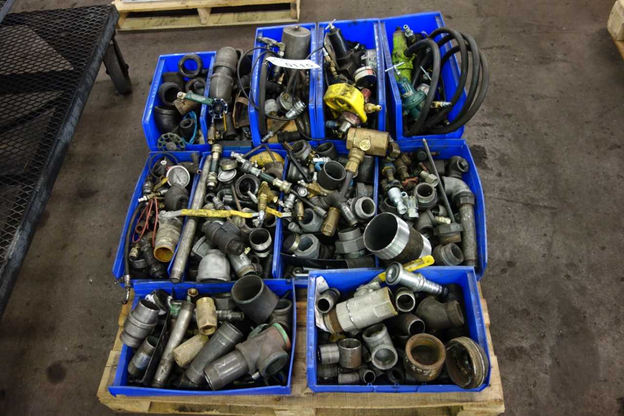 1 PALLET OF ASSORTED PIPE FITTINGS, VALVES - PROCESS EQUIPMENT