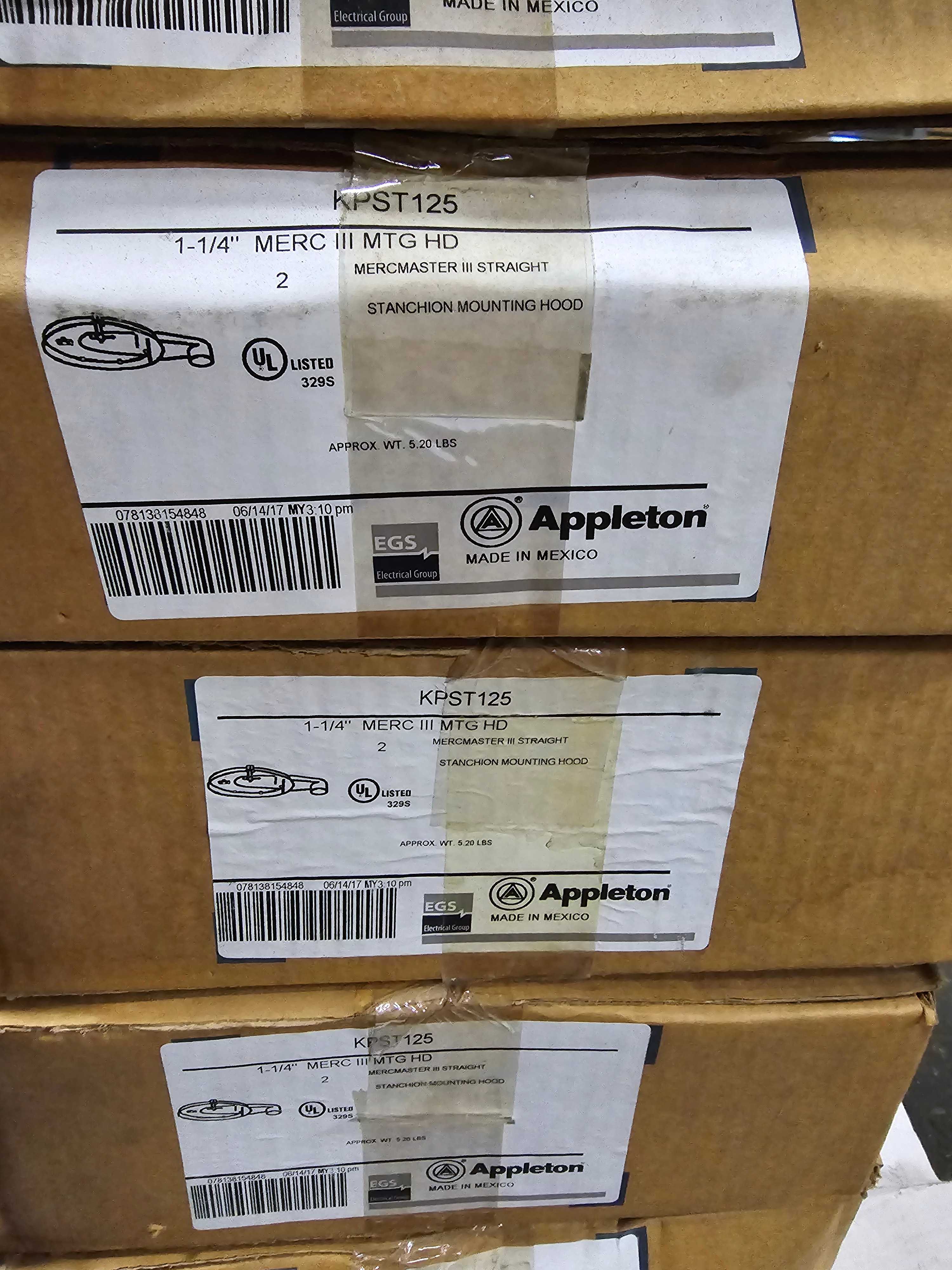 LOT OF APPLETON KPST125 MERCMASTER MOUNTING HOODS - QTY 5 - INDUSTRIAL PARTS