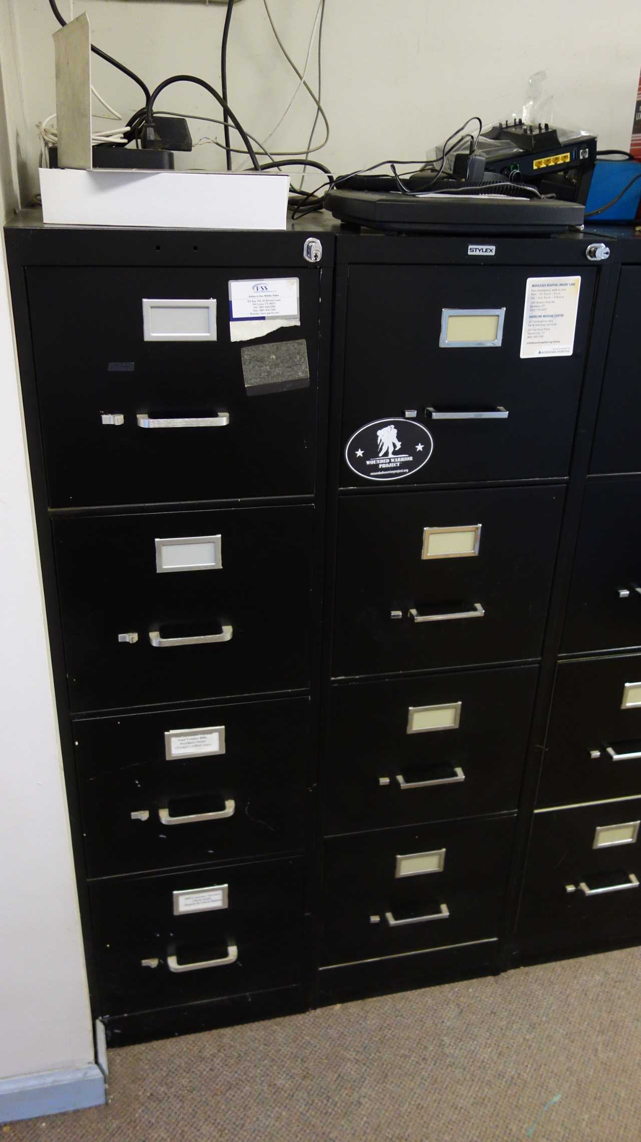 LOT OF 6 FILING CABINETS, STYLEX, COLE (CONTENTS NOT INCLUDED) - TOOL STORAGE