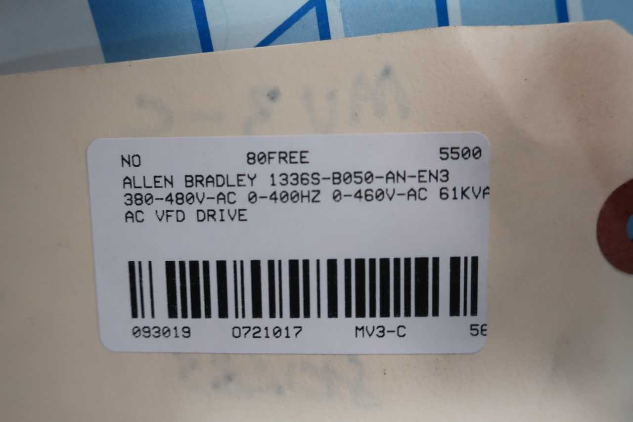 ALLEN BRADLEY 1336S-B050-AN-EN3 SER D AC VFD DRIVE - MOTOR DRIVES