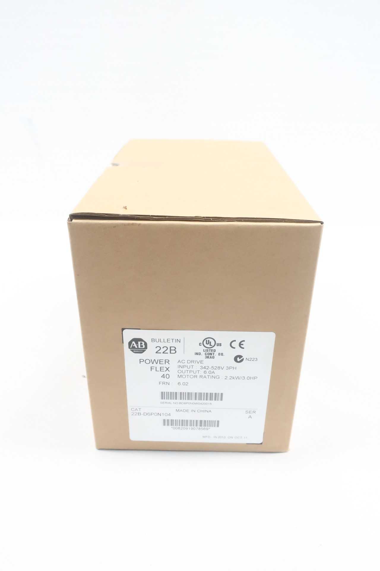 Allen Bradley 22B-D6P0N104 Powerflex 40 Ac Drive 3ph 480v-ac 3hp - MOTOR DRIVES