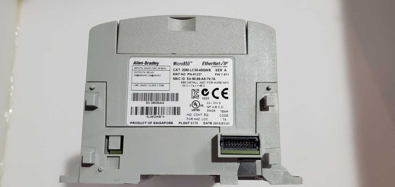 Allen Bradley Micro 850 2080-LC50-48QWB PLC - AUTOMATION & CONTROLS