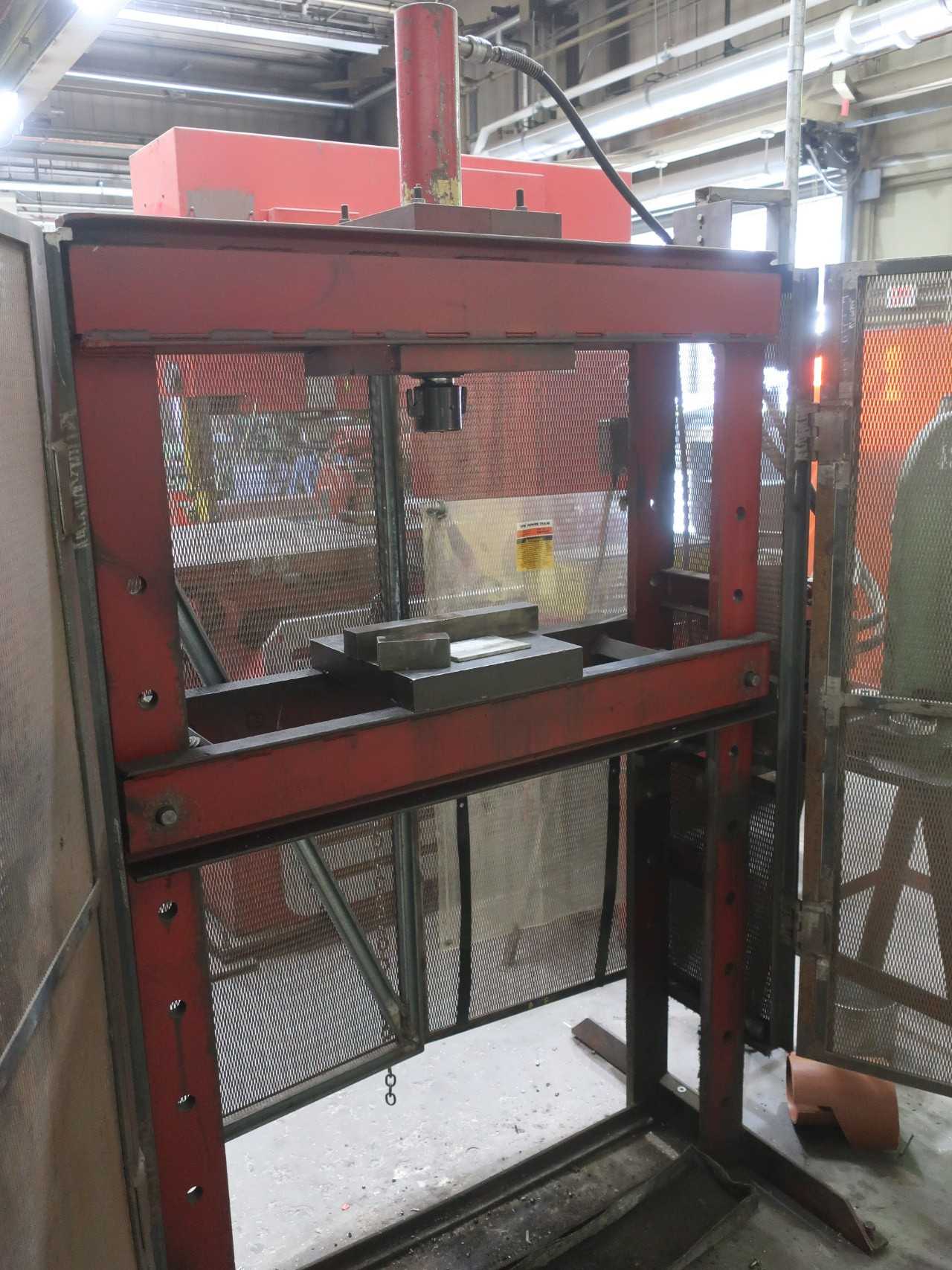 30 ton hydraulic h-frame press with safety cage - PRESSES