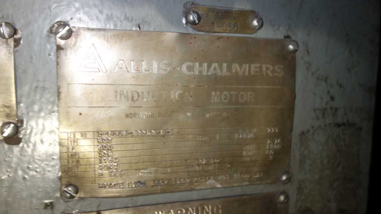 ALLIS CHALMERS 117 RGT 600HP AC MOTOR 2300V 586US - MISCELLANEOUS