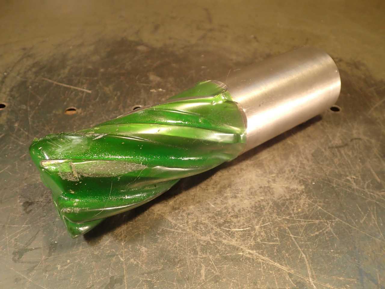 Weldon 2" Resharpened to 1.88" 6-Flute End Mill: 3-3/4" LOC, 2" Shank, USA Made - TOOLING FOR MILLING MACHINES