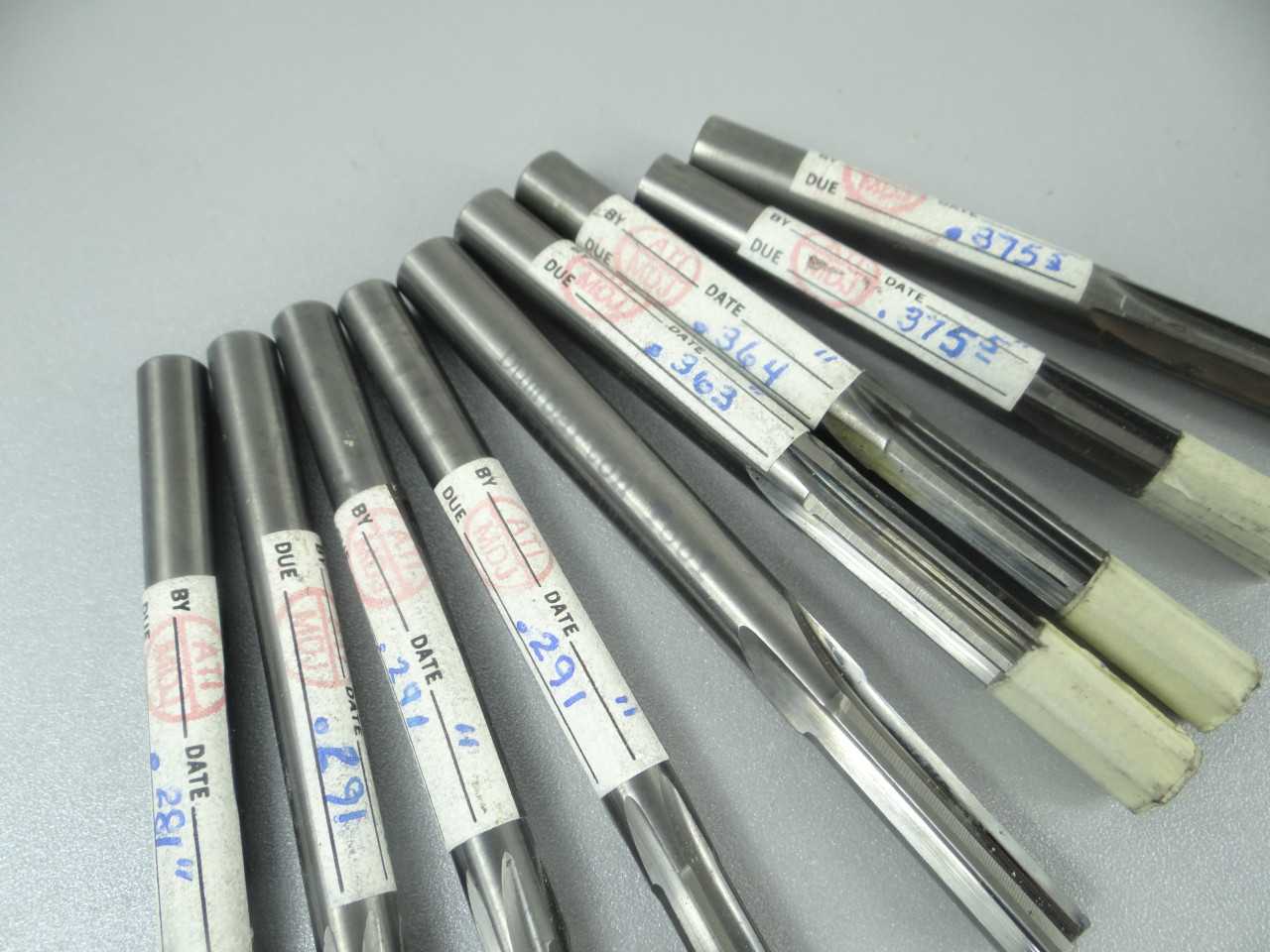 Lot of 9 Solid Carbide Machine Reamers - MACHINING ACCESSORIES & TOOLING
