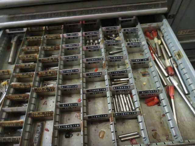 10 Drawer Vidmar Cabinet and Contents - MISCELLANEOUS