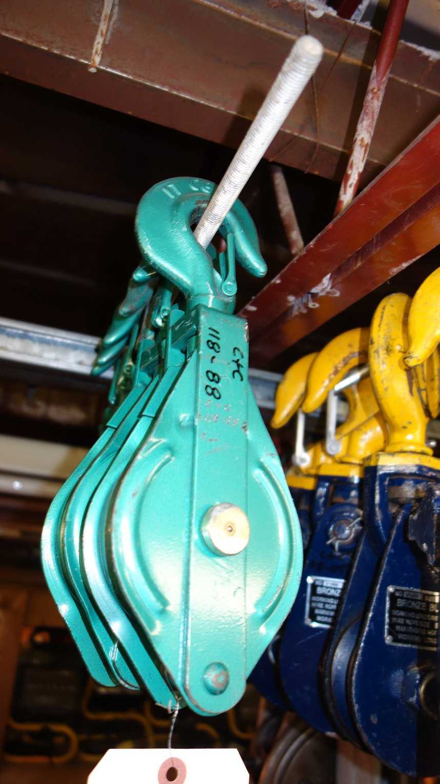 LOT OF 6 JET 130104 1 TON 4 IN CABLE PULLEY - LIFTING EQUIPMENT