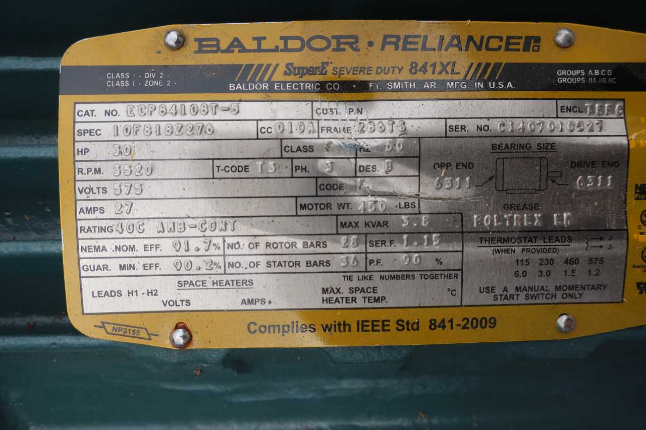 BALDOR MOTOR ECP84108T-5 575V 30HP 3520RPM 286TS, 3PH - ELECTRIC MOTORS
