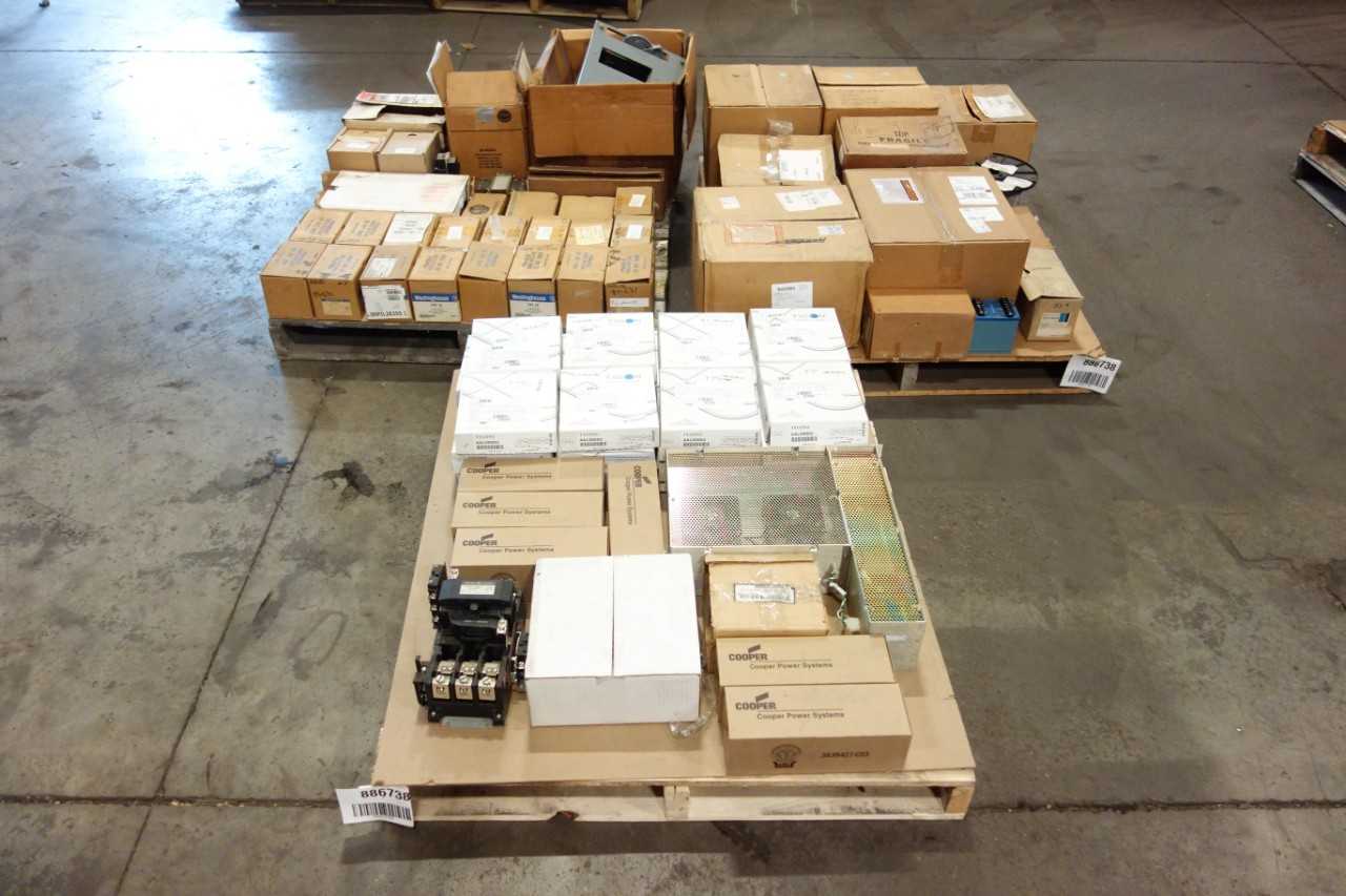 3 PALLETS OF ASSORTED ELECTRICAL - ELECTRICAL COMPONENTS