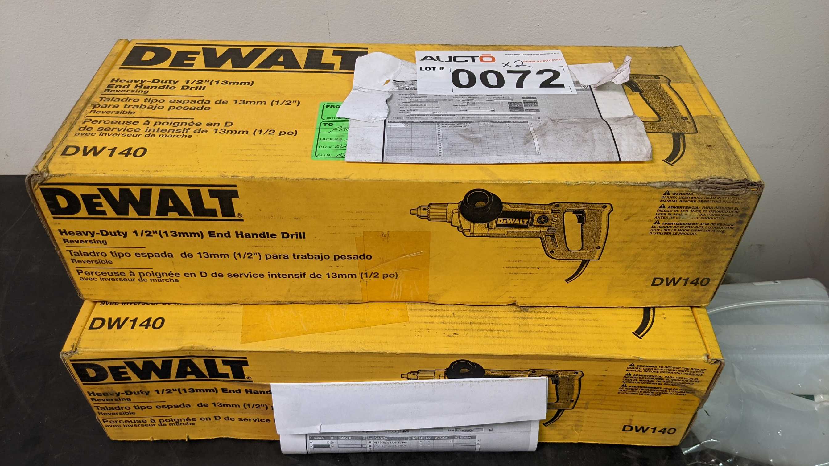 END HANDLE DRILLS (Quantity of 2) - ELECTRIC POWER TOOLS END HANDLE DRILLS (Quantity of 2) - ELECTRIC POWER TOOLS