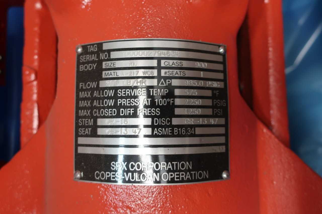COPES VULCAN 900 PNEUMATIC STEEL SOCKET WELD 1IN CONTROL VALVE - CONTROL VALVE