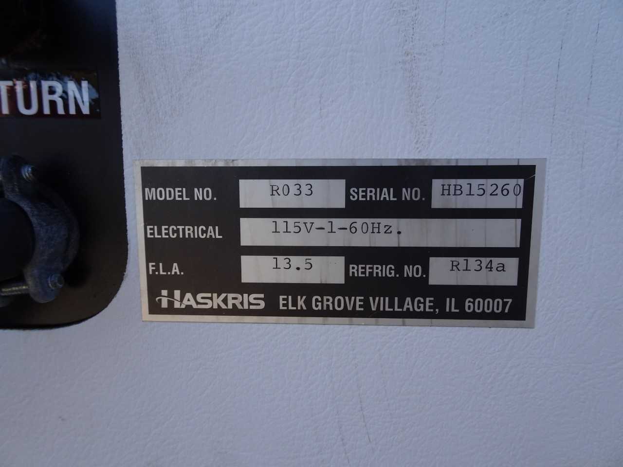 HASKRIS INDUSTRIAL CHILLER R033 - CONSTRUCTION EQUIPMENT