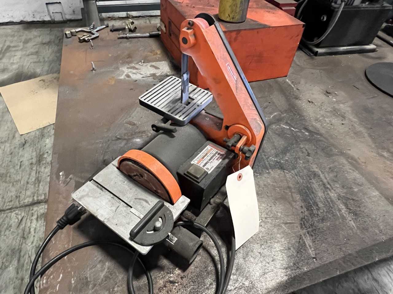 Central Machiner 1"x30" belt and 5" disc combination sander 120V- 60HZ 2.5 A 5" square tilts to 45 degree - GRINDING MACHINES