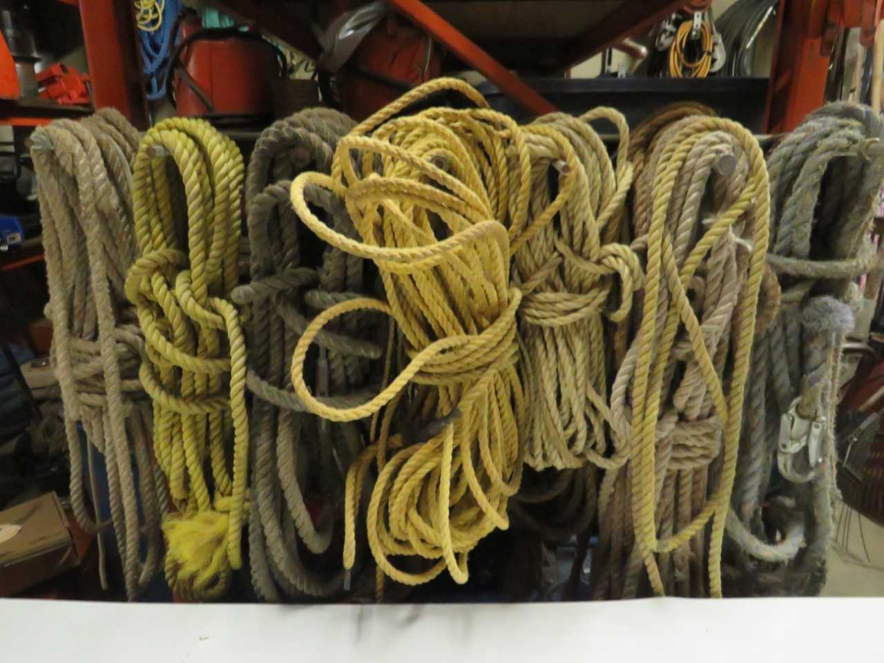 LOT OF ASSORTED ROPES - HAND TOOLS