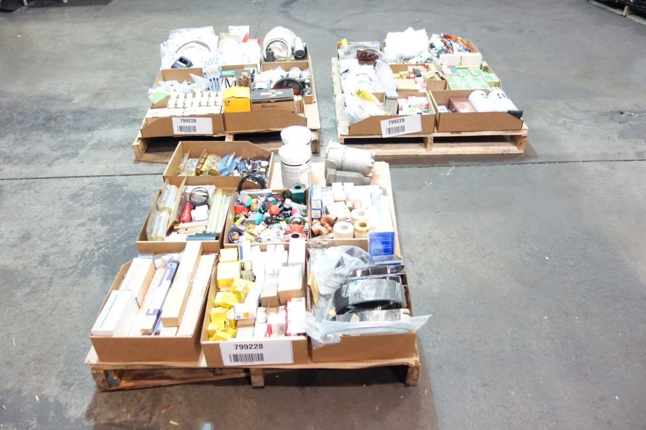 3 PALLETS OF SURPLUS INDUSTRIAL - ELECTRICAL COMPONENTS