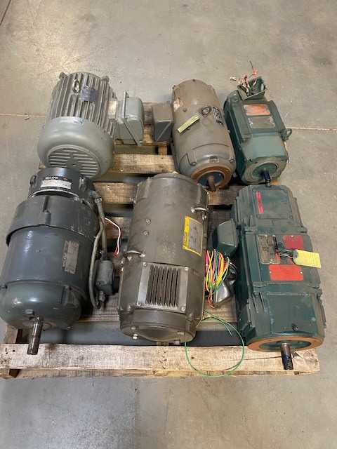 Lot of 6 DC and Induction Motors - Used - Bench Tested - Pulled from Tool Crib Inventory - ELECTRIC MOTORS