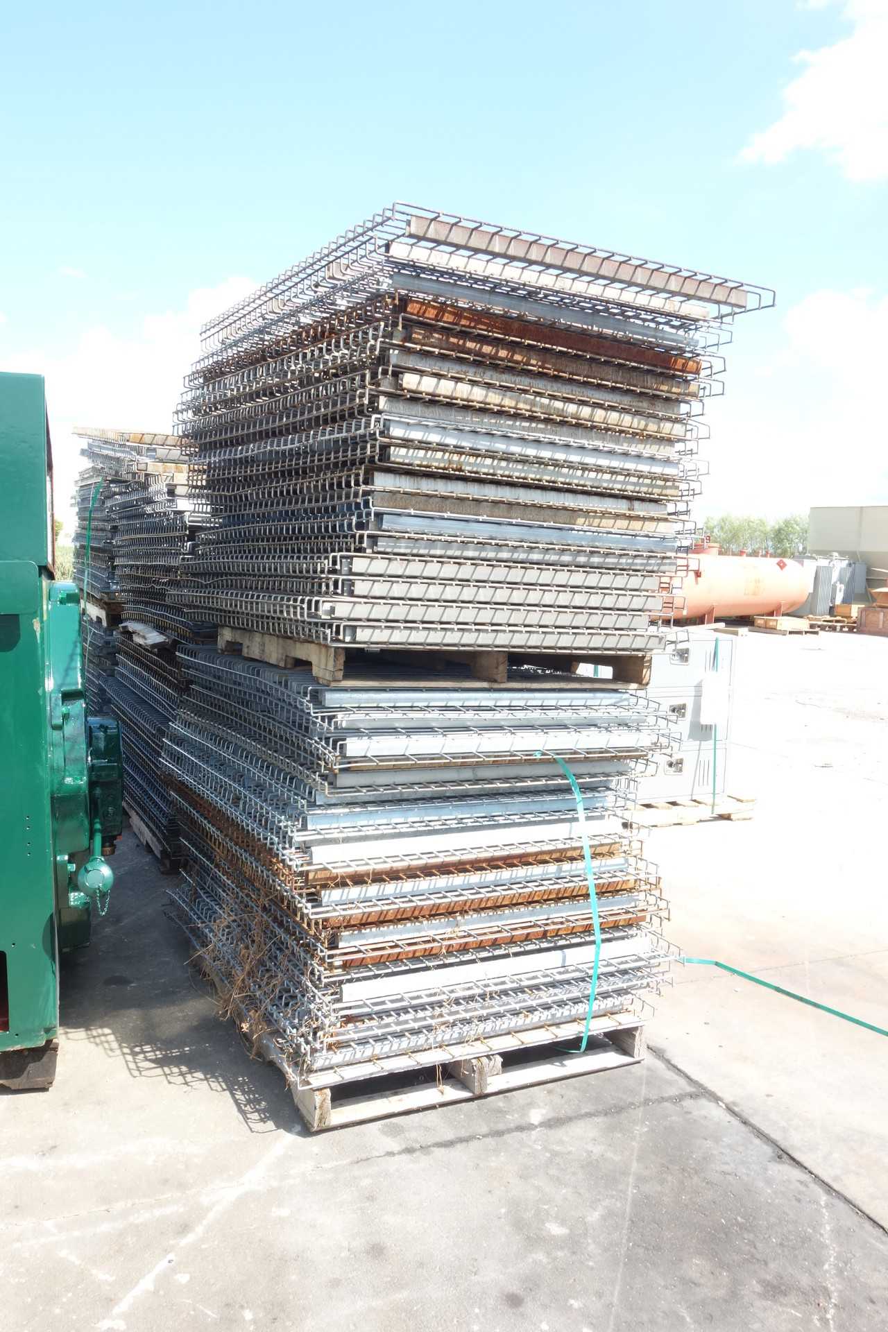 8 PALLETS OF WIRE RACKING MESH, 43"D x 59"W - ELECTRICAL COMPONENTS