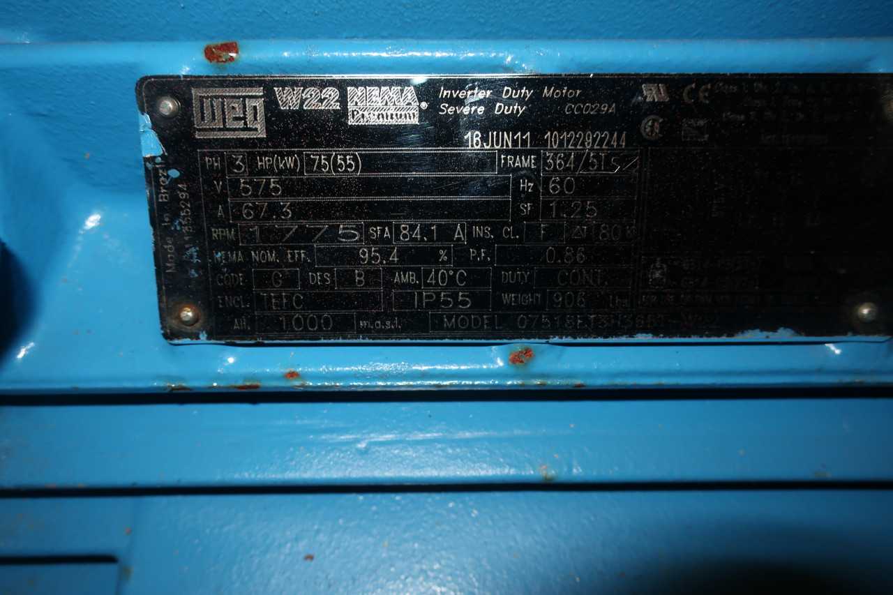 WEG 07518ET3H365T-W22 MOTOR 75HP 575V 3PH 1775RPM 364/5T - ELECTRIC MOTORS