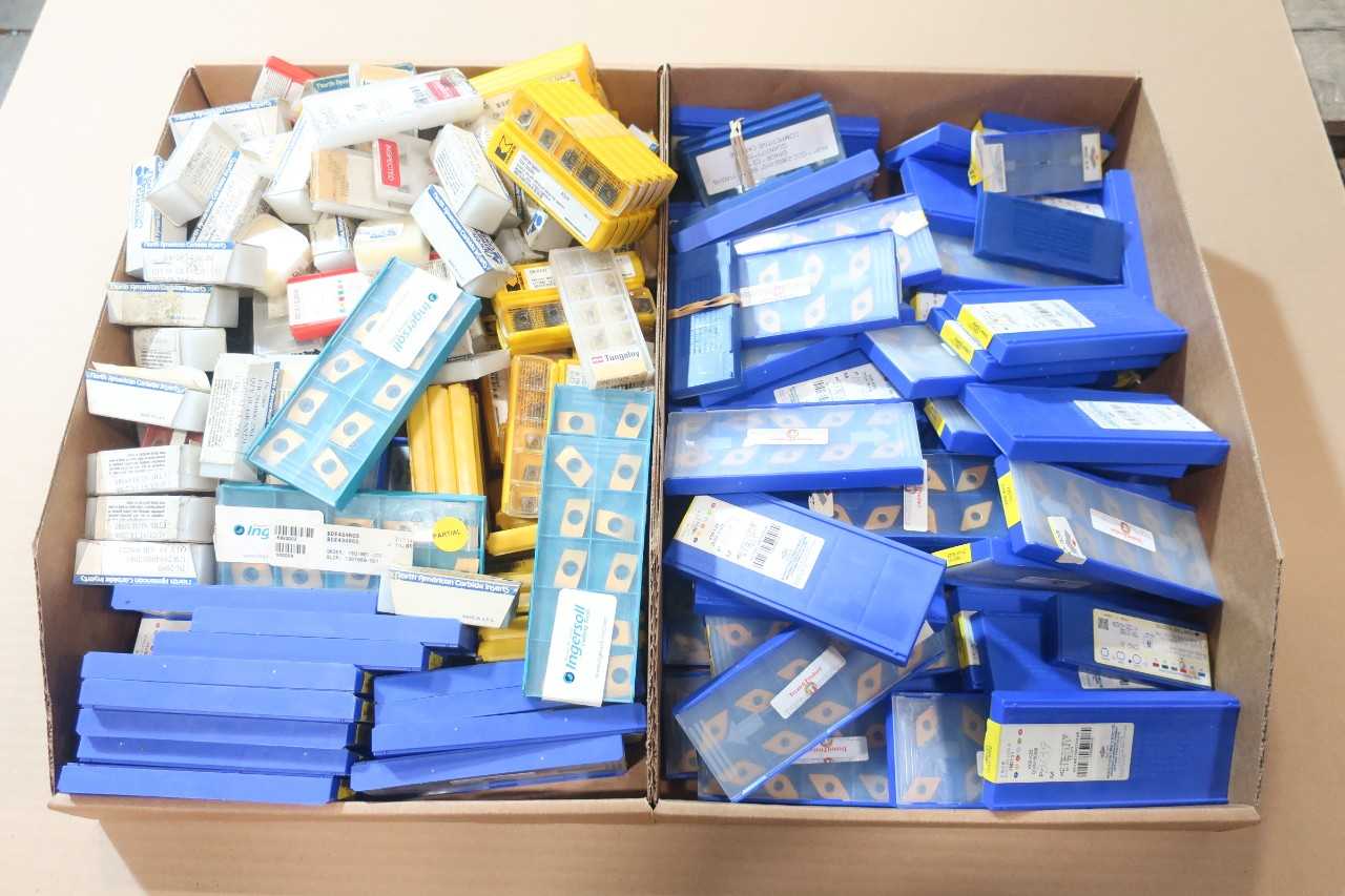 LOT OF ASSORTED CARBIDE TIP INSERTS- INGERSOLL, NORTH AMERICAN CARBIDE, KENNAMETAL - MACHINING ACCESSORIES & TOOLING