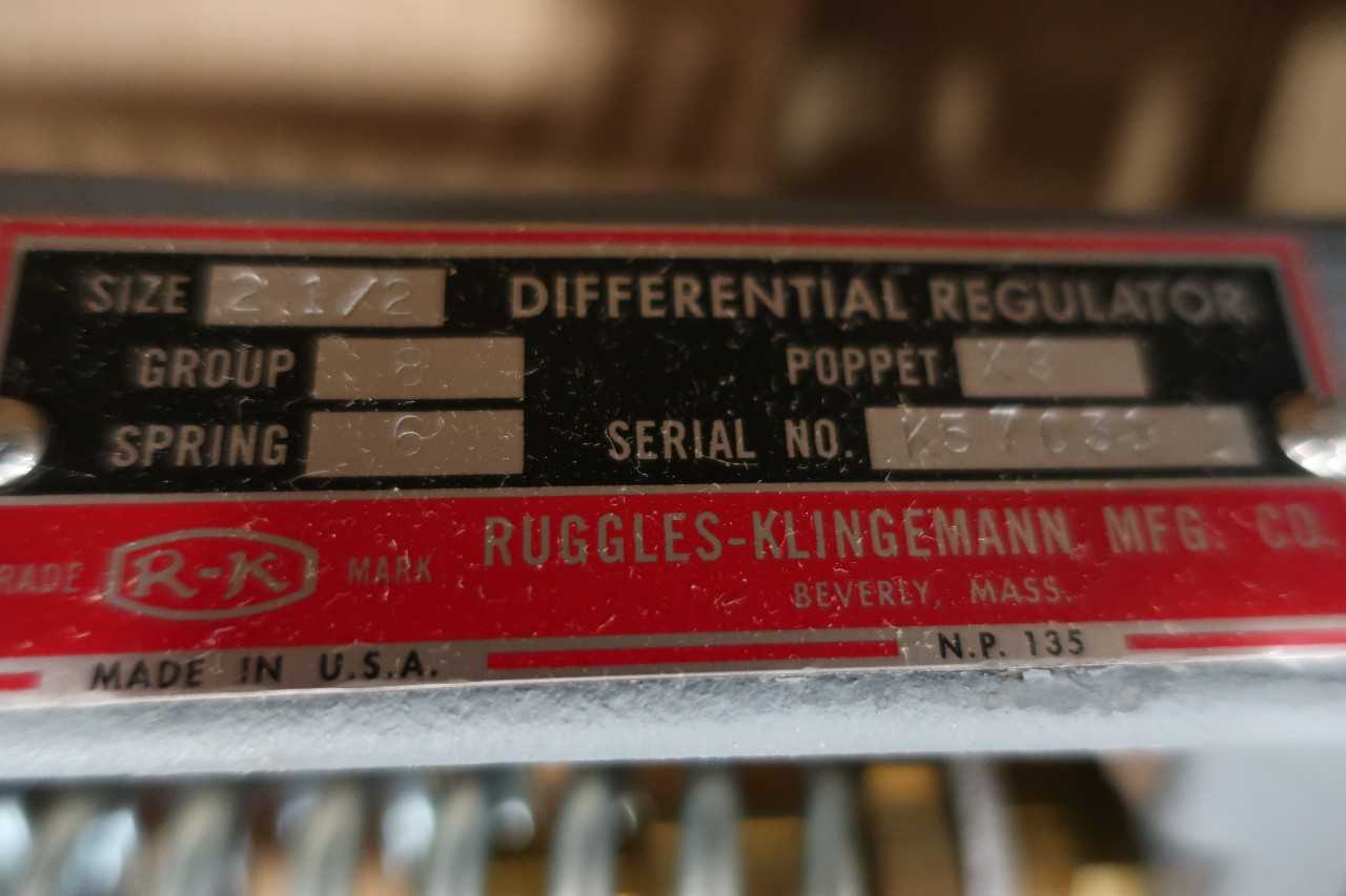 RUGGLES-KLINGEMANN 2-1/2IN DIFFERENTIAL REGULATING VALVE  - PRESSURE REDUCING REGULATOR VALVE