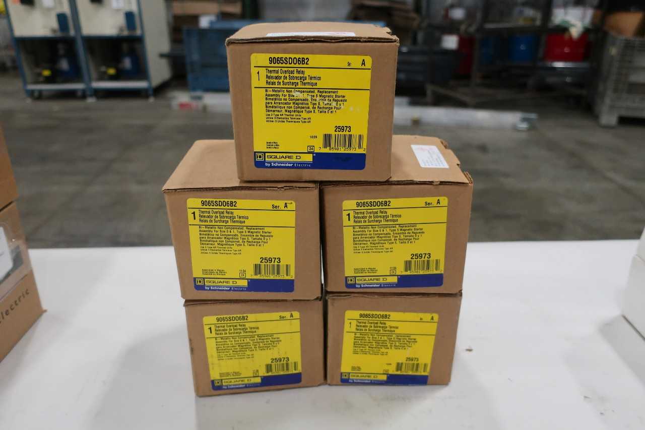 LOT OF 5 SQUARE D 9065SD06B2 THERMAL OVERLOAD RELAYS - MISCELLANEOUS