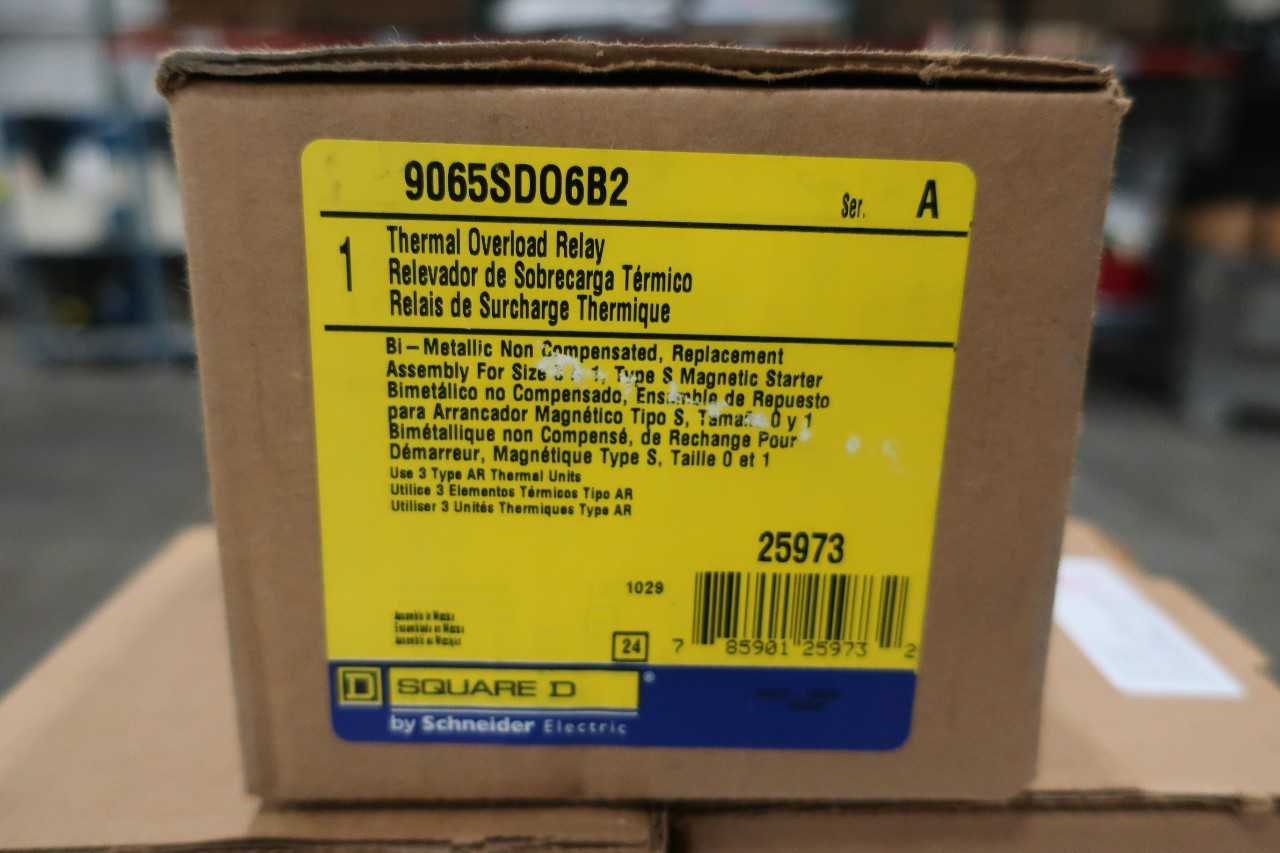 LOT OF 5 SQUARE D 9065SD06B2 THERMAL OVERLOAD RELAYS - MISCELLANEOUS