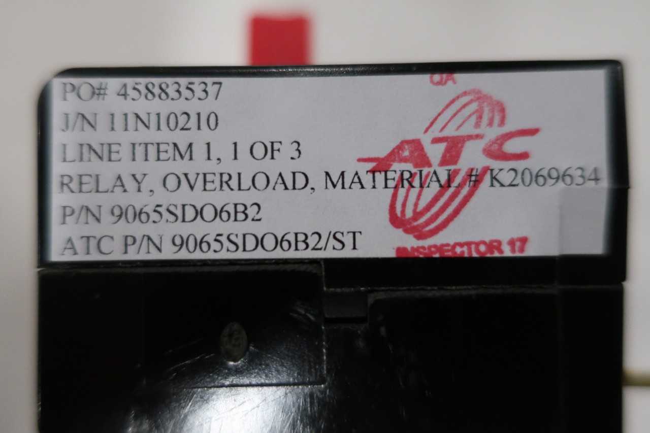 LOT OF 5 SQUARE D 9065SD06B2 THERMAL OVERLOAD RELAYS - MISCELLANEOUS