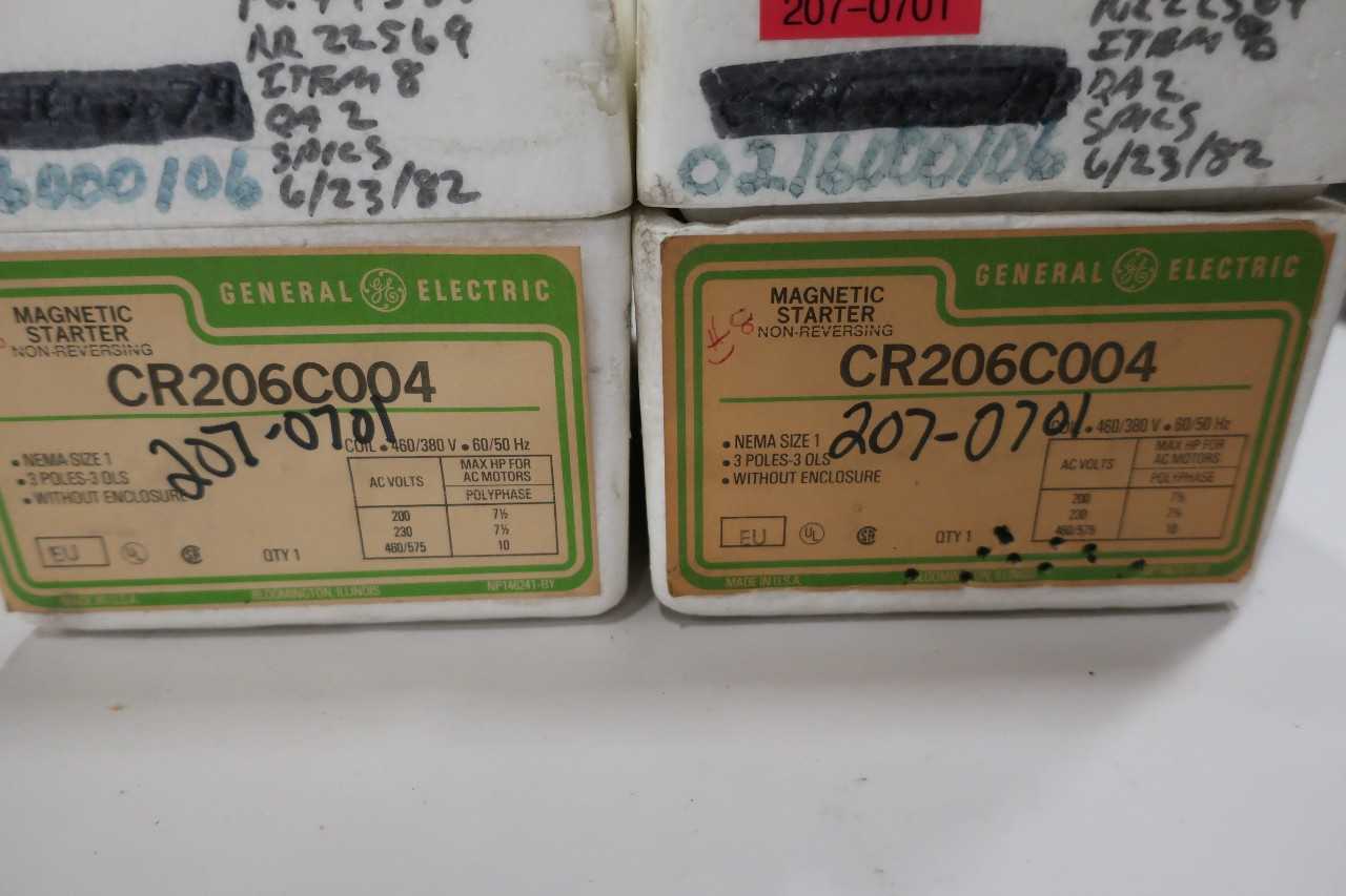 LOT OF 2 GE CR206C004 MAGNETIC COMBINATION STARTERS  - MISCELLANEOUS