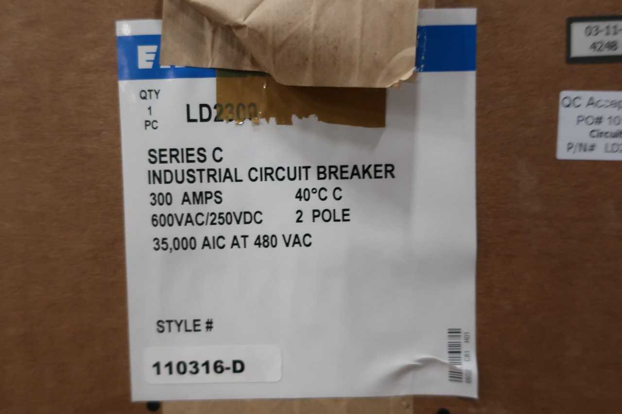 CUTLER-HAMMER LD2300 CIRCUIT BREAKER 300AMP 600VAC - MISCELLANEOUS